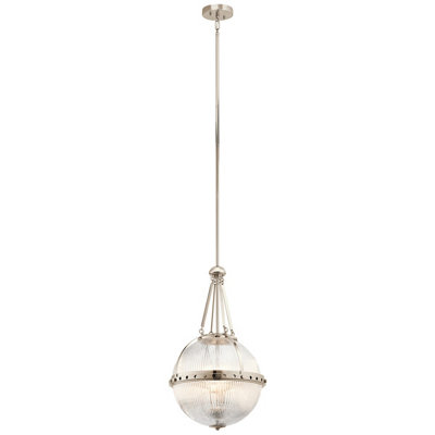 Elstead Aster 3 Light Globe Ceiling Pendant Polished Nickel, E14