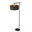 Elstead Balance 1 Light Floor Lamp Brown, Polished Brass, E27