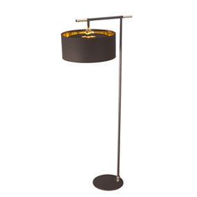 Elstead Balance 1 Light Floor Lamp Brown, Polished Brass, E27