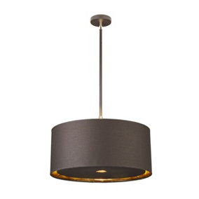 Elstead Balance 1 Light Round Ceiling Pendant Brown, Brass, E27
