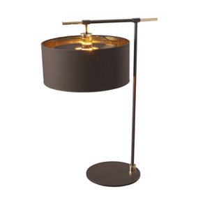 Elstead Balance 1 Light Table Lamp Brown, Polished Brass, E27