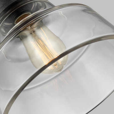 Elstead Baskin 1 Light Dome Ceiling Pendant Brass, Dark Zinc, E27