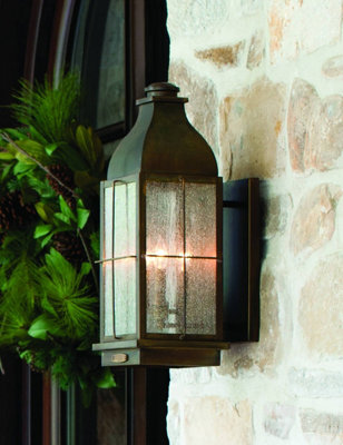 Elstead Bingham 3 Light Outdoor Large Wall Lantern Light Sienna IP44, E14