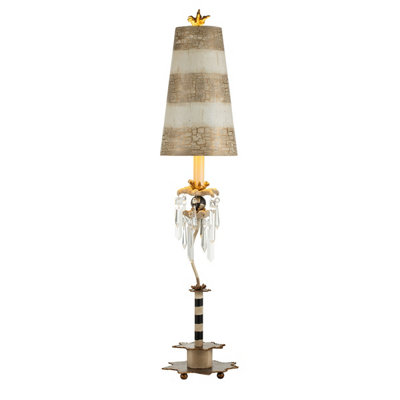 Elstead Birdland 1 Light Table Lamp Black, Gold, Cream, E27