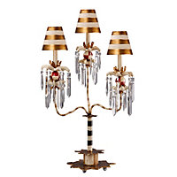 Elstead Birdland 1 Light Table Lamp Black, Gold, Crystal, E27