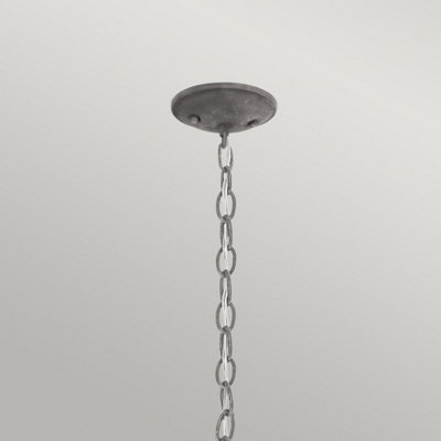Elstead Bridge Point 1 Light Small Outdoor Ceiling Chain Lantern Zinc ...