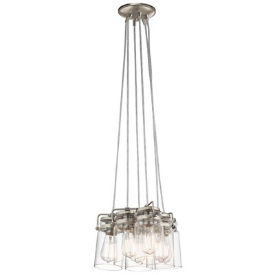 Elstead Brinley 6 Light Cluster Pendant Brushed Nickel, E27