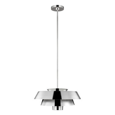 Elstead Brisbin 1 Light Pendant, Polished Nickel, E27