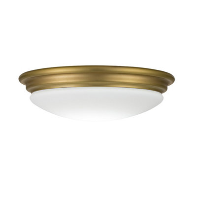 Elstead Brompton Decorative Flush Ceiling Light Brushed Brass, IP44