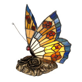 Elstead Butterfly Tiffany Lamp, Architectural Bronze, G9