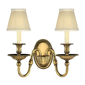 Elstead Cambridge 2 Light Indoor Candle Wall Light Burnished Brass (Shades Sold Separately), E14