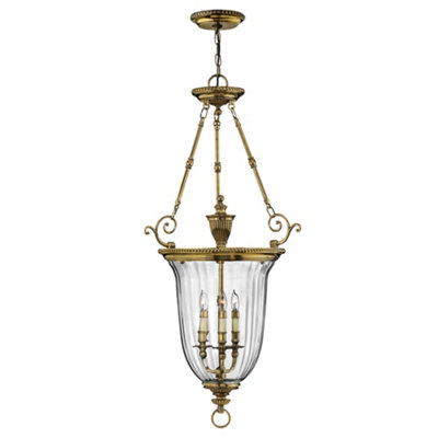 Elstead Cambridge 3 Light  Large Ceiling Pendant Polished Brass, E14
