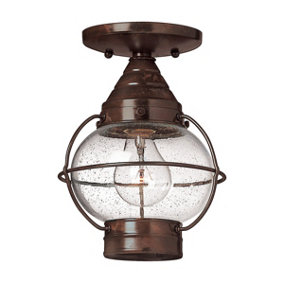 Elstead Cape Cod 1 Light Outdoor Flush Ceiling Lantern Sienna Bronze, E27