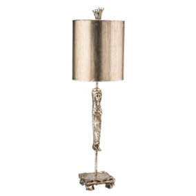 Elstead Caryatid 1 Light Table Lamp Aged Silver, E27