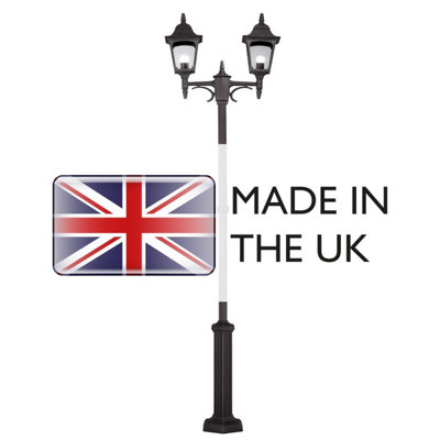 Elstead Chapel 2 Light Twin Outdoor Post Lantern Black IP44, E27