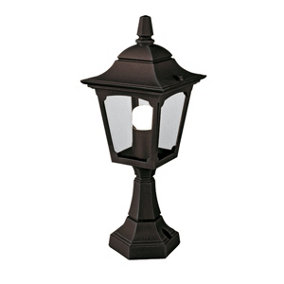 Elstead Chapel Mini 1 Light Outdoor Pedestal Lantern Black IP44, E27