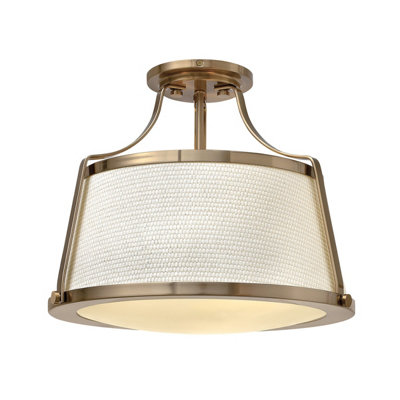 Elstead Charlotte 3 Light Semi Flush Ceiling Light Brushed Caramel, E27