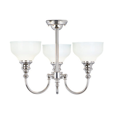 Elstead Cheadle 3 Light Bathroom Chandelier Pendant Light Polished Chrome IP44, G9
