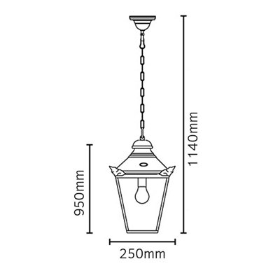 Elstead Chelsea 1 Light Outdoor Ceiling Chain Lantern Copper IP44, E27
