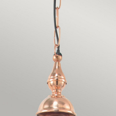 Elstead Chelsea 1 Light Outdoor Ceiling Chain Lantern Copper IP44, E27