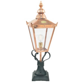 Elstead Chelsea 1 Light Outdoor Pedestal Lantern Copper IP44, E27