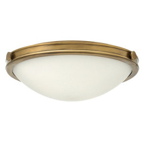 Elstead Collier 3 Light Medium Ceiling Flush Light Brass, E27