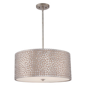 Elstead Confetti 4 Light  Large Round Ceiling Pendant Old Silver, E27