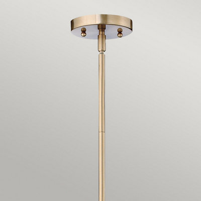 Elstead Congress 1 Light Dome Ceiling Pendant Brushed Caramel Clear Glass, E27