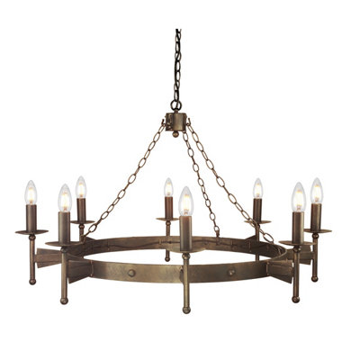 Elstead Cromwell 8 Light Chandelier Old Bronze Finish, E14