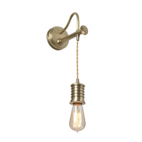 Elstead Douille 1 Light Indoor Wall Light Antique Brass, E27