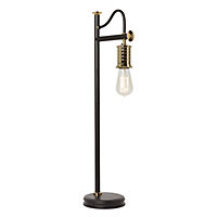Elstead Douille 1 Light Table Lamp Polished Brass, Black, E27