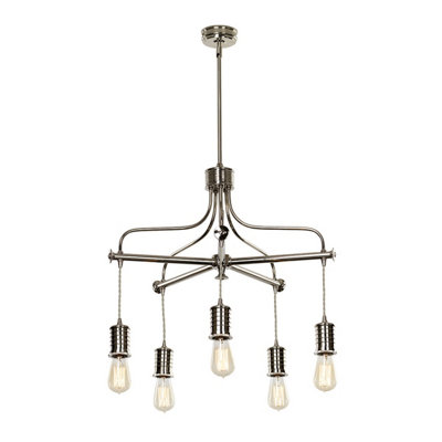 Elstead Douille 5 Light Chandelier Polished Nickel Finish, E27