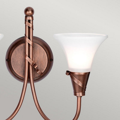 Elstead Emily 2 Light Indoor Wall Light Copper, E14