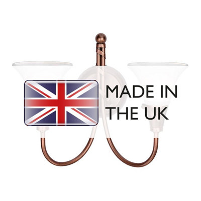 Elstead Emily 2 Light Indoor Wall Light Copper, E14