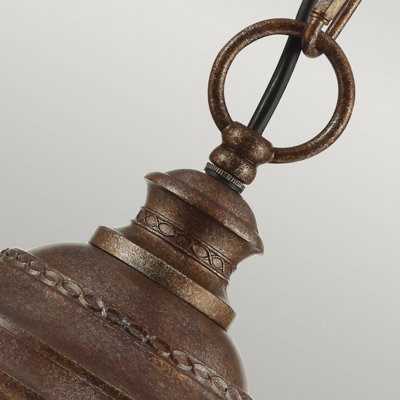 Elstead English Bridle 3 Light Large Outdoor Ceiling Chain Lantern British Bronze, E14