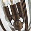 Elstead English Bridle 3 Light Medium Outdoor Ceiling Chain Lantern British Bronze, E14