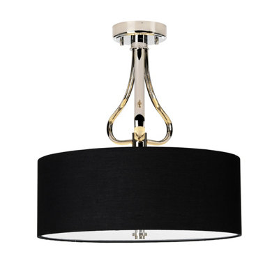 Elstead Falmouth 3 Light Semi Flush Bathroom Ceiling Light Polished Chrome IP44, G9