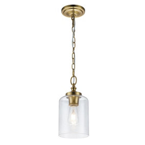 Elstead Feiss Hounslow Dome Pendant Ceiling Light Burnished Brass