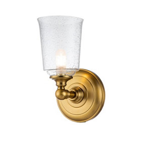Elstead Feiss Hugeunot Lake Wall Lamp Burnished Brass, IP44
