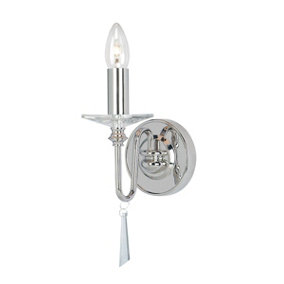 Elstead Finsbury Park 1 Light Indoor Candle Wall Light Polished Nickel - Shade Not Included, E14