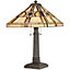 Elstead Finton Tiffany 2 Light Table Lamp Vintage Bronze