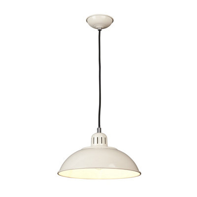 Elstead Franklin 1 Light Dome Ceiling Pendant Cream, E27 | DIY At B&Q