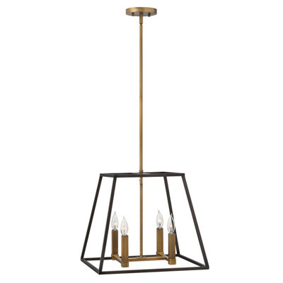 Elstead Fulton 4 Light Ceiling Pendant Chandelier Bronze, E14