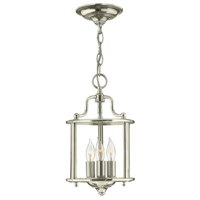 Elstead Gentry 3 Candle Small Pendant Light - Polished Nickel
