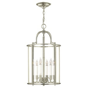 Elstead Gentry 6 Candle Large Pendant Light - Polished Nickel
