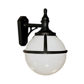 Elstead Glenbeigh 1 Light Outdoor Globe Wall Lantern Light Black IP44, E27