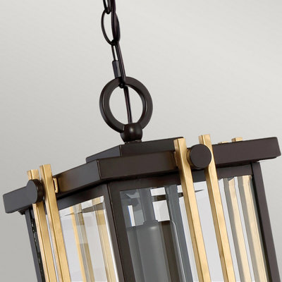 Elstead Goldenrod 1 Light Medium Chain Lantern - Bronze Finish, E27