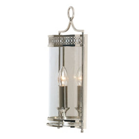 Elstead Guildhall 1 Light Indoor Candle Wall Light Polished Nickel, E14