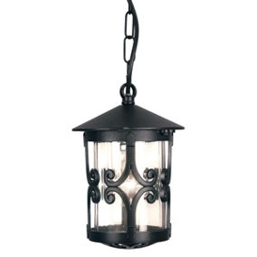 Elstead Hereford 1 Light Outdoor Ceiling Lantern Black, E27