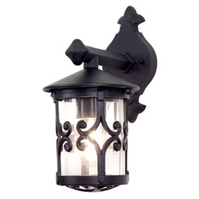 Elstead Hereford 1 Light Outdoor Wall Lantern Light Black, E27